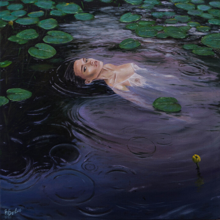 Painting titled "Nymph" by Ruslan Bielian, Original Artwork, Oil
