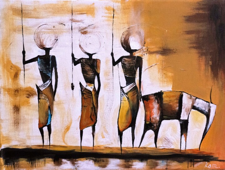 Malerei mit dem Titel "Three brothers" von Ruslan Radionov, Original-Kunstwerk, Acryl