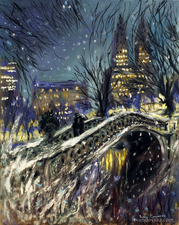 Malerei mit dem Titel "Winter Wonderland i…" von Ruslana Levandovska, Original-Kunstwerk, Öl