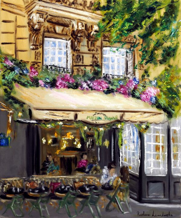 Painting titled "Maison Sauvage - Sp…" by Ruslana Levandovska, Original Artwork, Oil Mounted on Wood Stretcher frame