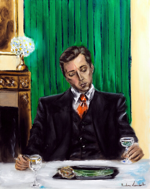 Картина под названием "The Gentleman" - Ruslana Levandovska, Подлинное произведение искусства, Масло Установлен на Деревянна…