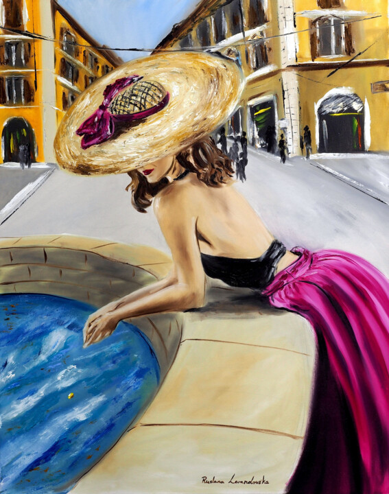 Картина под названием "Wishes in Italy" - Ruslana Levandovska, Подлинное произведение искусства, Масло Установлен на Деревян…