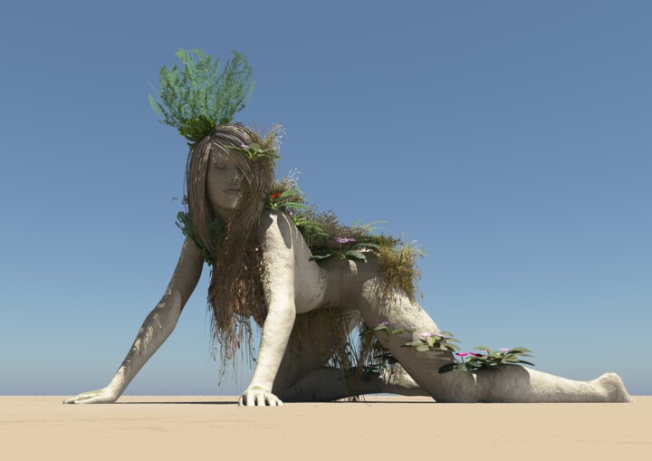 Digital Arts titled "Feline Geo" by Russell Newell, Original Artwork, 3D Modeling