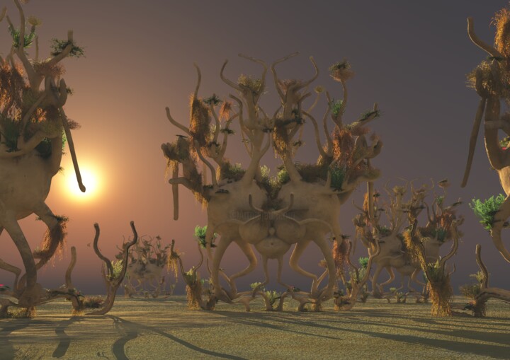 Arts numériques intitulée "Exotic Twilight" par Russell Newell, Œuvre d'art originale, Modélisation 3D