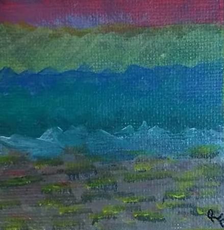 Painting titled "Sunset Melody" by Russ Fye, Original Artwork, Acrylic