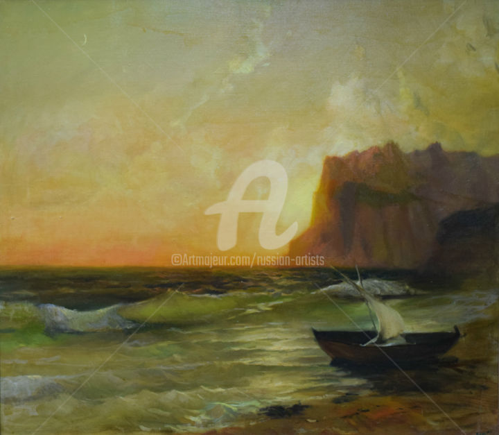 Peinture intitulée "Seascape" par Russian Artists, Œuvre d'art originale, Huile