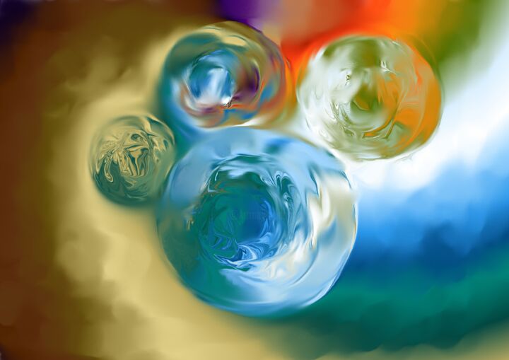Digital Arts titled "Magic Balls" by Rustam Kidrachev, Original Artwork, Digital Painting