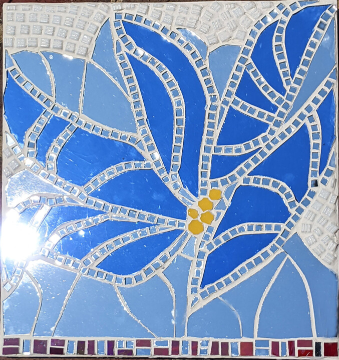 Escultura intitulada "Blue Flower" por Ruta Sevo, Obras de arte originais, Mosaico