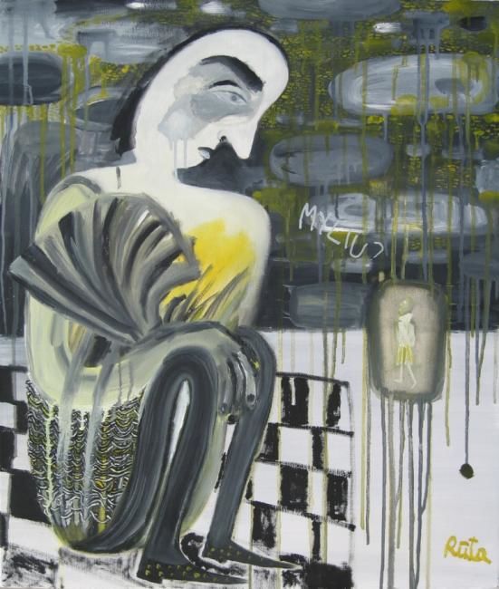 Картина под названием "the monologue of th…" - Ruta Spelskyte, Подлинное произведение искусства