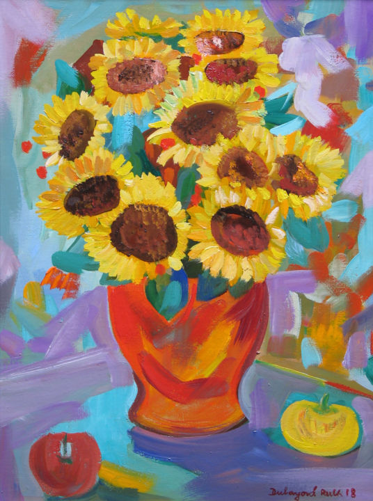 Painting titled "Posy 1 / Petit bouq…" by Ruth Dubayová, Original Artwork, Oil