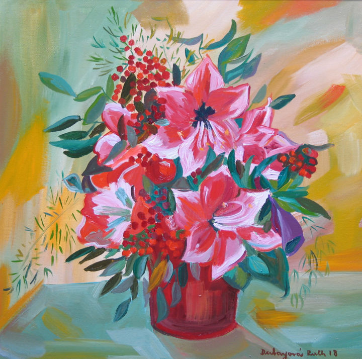 Painting titled "Summer bouquet / Bo…" by Ruth Dubayová, Original Artwork, Oil