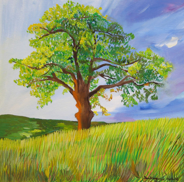 Pintura intitulada "Tree 13 / Arbre 13" por Ruth Dubayová, Obras de arte originais, Óleo