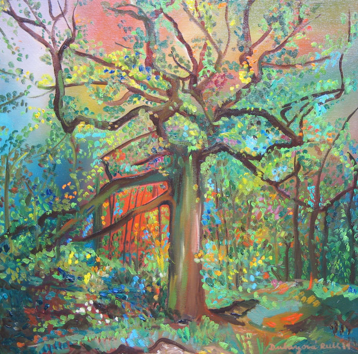 Painting titled "Tree 36" by Ruth Dubayová, Original Artwork, Oil