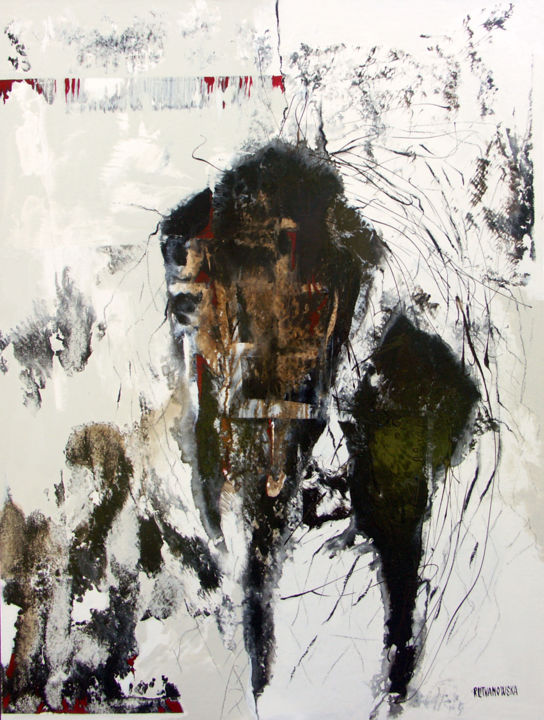 Картина под названием "DAZIBAO II" - Jovhanna Rutvanowska, Подлинное произведение искусства, Масло