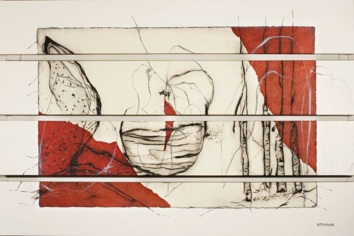 Gravures & estampes intitulée "DRAKENSBURG 2" par Jovhanna Rutvanowska, Œuvre d'art originale, Gravure Monté sur Châssis en…