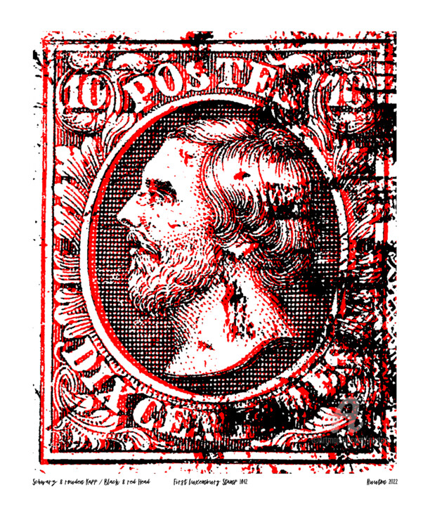 Digitale Kunst mit dem Titel ""Schwarz & rouden K…" von Ruuton, Original-Kunstwerk, Digitaldruck