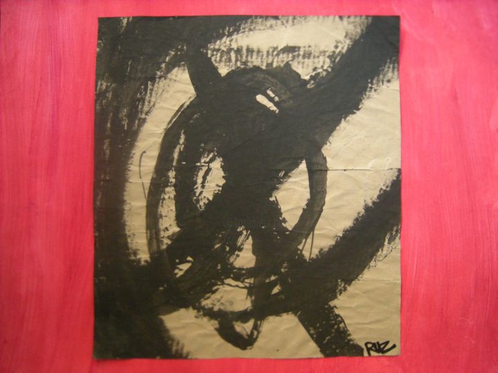 Peinture intitulée "abstract calligraph…" par Ruz Forest, Œuvre d'art originale, Autre