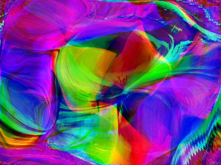 Digital Arts titled "Colormix 2 - Purple" by Richard Vigniel, Original Artwork, Digital Painting