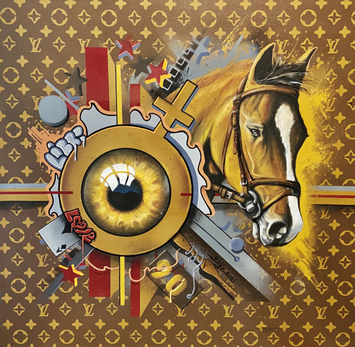 Peinture intitulée "Horse" par Roko, Œuvre d'art originale, Huile Monté sur Châssis