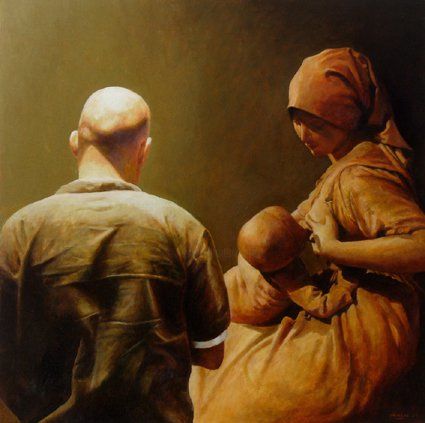 Pintura intitulada "Holy Family" por Richard Whincop, Obras de arte originais
