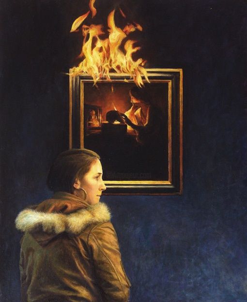 Painting titled "Bonfire of the Vani…" by Richard Whincop, Original Artwork, Oil