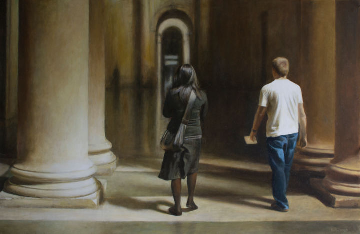 Картина под названием "Me and my shadow II" - Richard Whincop, Подлинное произведение искусства, Масло