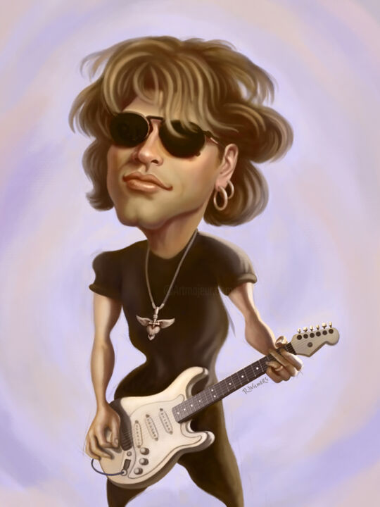 Digital Arts titled "Bon Jovi" by Renato Wilmers, Original Artwork, Digital Painting