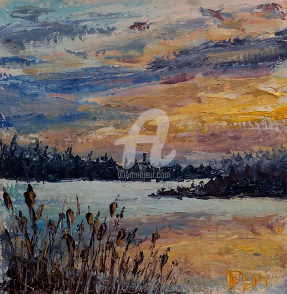 Painting titled "Landscape painting…" by Rybakow Fine Art, Original Artwork, Oil