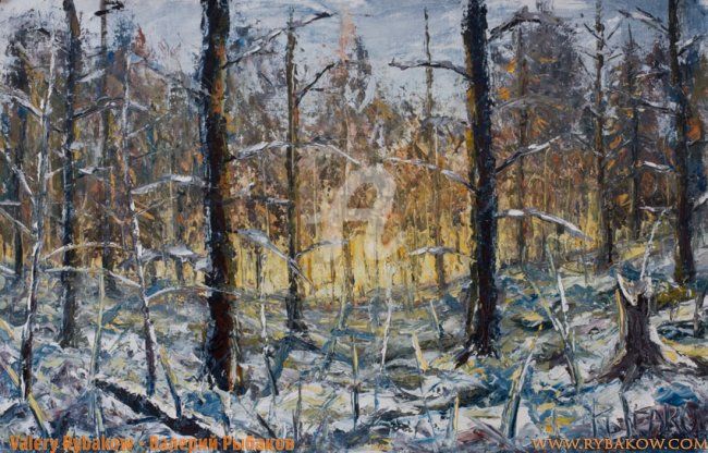 제목이 "Winter landscape ca…"인 미술작품 Rybakow Fine Art로, 원작, 기름