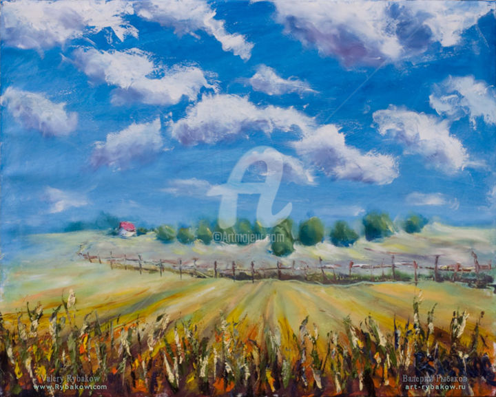 Painting titled "Landscape oil paint…" by Rybakow Fine Art, Original Artwork