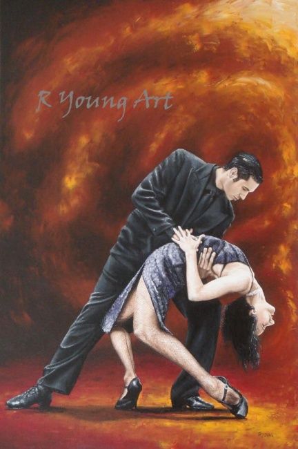 Painting titled "Lost in Tango" by Richard Young, Original Artwork
