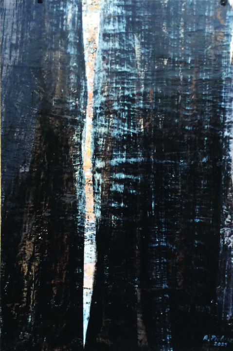 Картина под названием "Entropy" - Ryszard Pielesz, Подлинное произведение искусства, Темпера