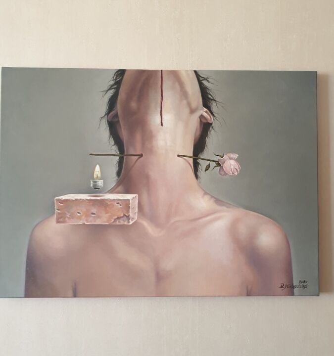 Painting titled "Remisija" by Rytis Minkevičius, Original Art, Oil