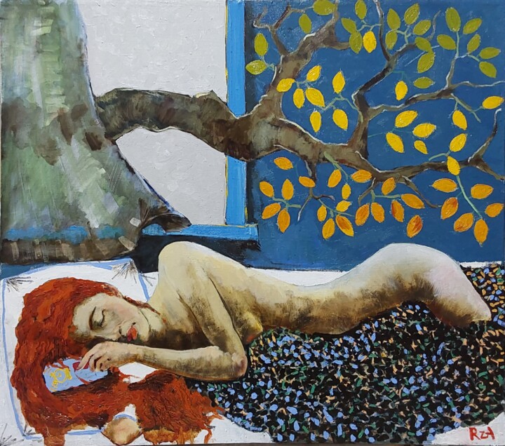 Картина под названием "Autumn  is coming" - Rza Rzazadeh, Подлинное произведение искусства, Масло Установлен на Деревянная р…