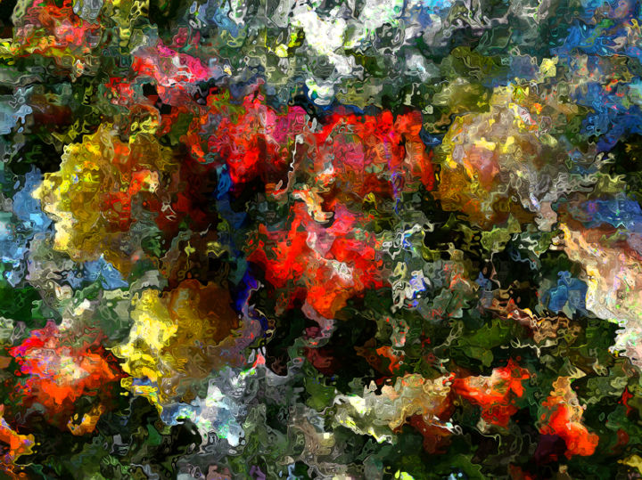 Arts numériques intitulée "manzanas-rosas-y-am…" par Decolorado, Œuvre d'art originale, Peinture numérique