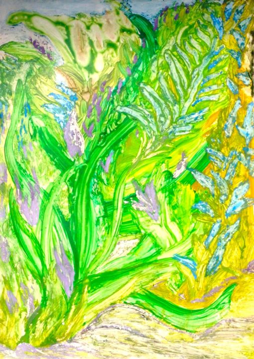 Pittura intitolato "Lilies background_F…" da Decolorado, Opera d'arte originale, Altro