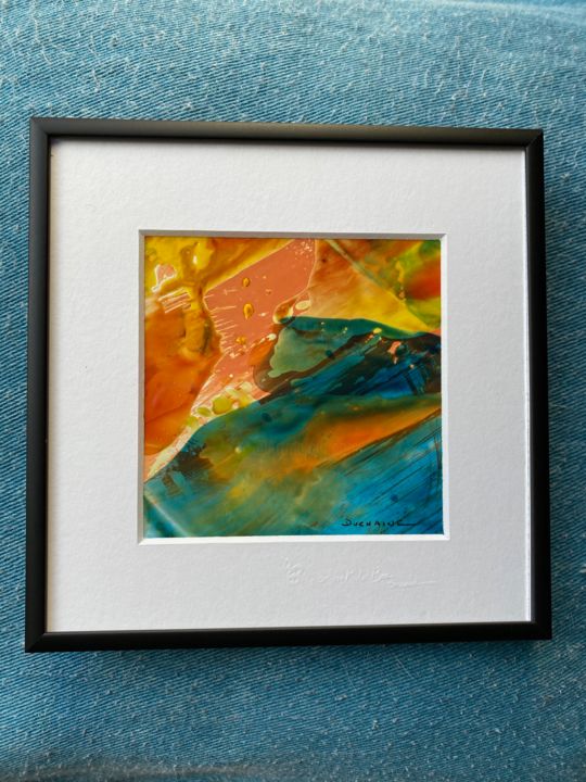 Peinture intitulée ""Mer & Terre"" par Sophie Duchaine, Œuvre d'art originale, Encaustique