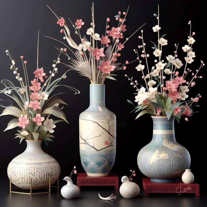 Ikebana Vases, Digital Arts by Simon Levin