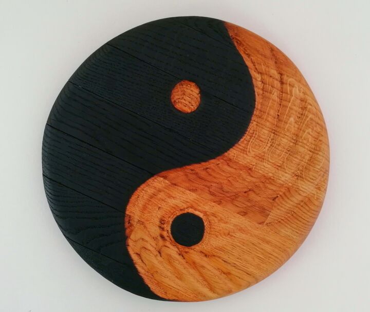 Sculpture titled "Ying Yang" by Sébastien Sautron, Original Artwork, Wood