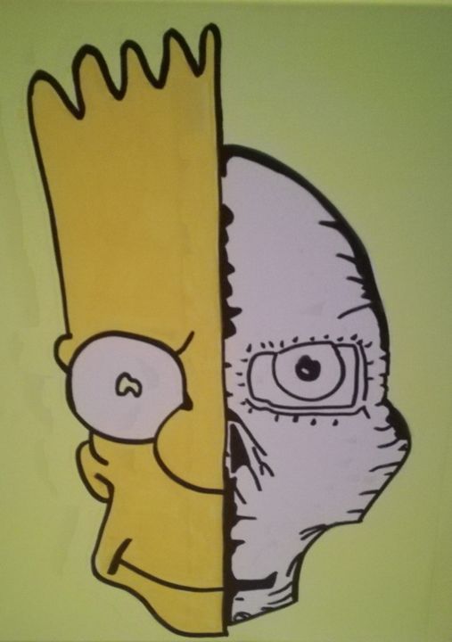 Ζωγραφική με τίτλο "Bart simpsons" από Speeedy Art, Αυθεντικά έργα τέχνης