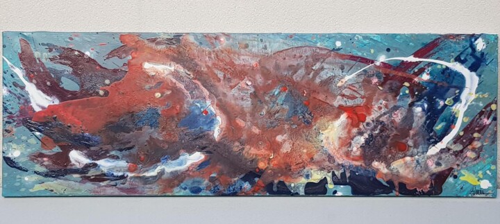 Painting titled "De rouille et d'eau" by Sebastien Vernier, Original Artwork, Acrylic