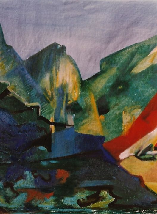 제목이 "Landschaft"인 미술작품 S.Weinmann로, 원작, 기름