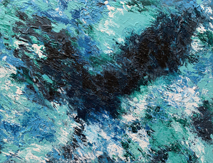 Malerei mit dem Titel "Blue Aura" von Simon Wurzer, Original-Kunstwerk, Acryl
