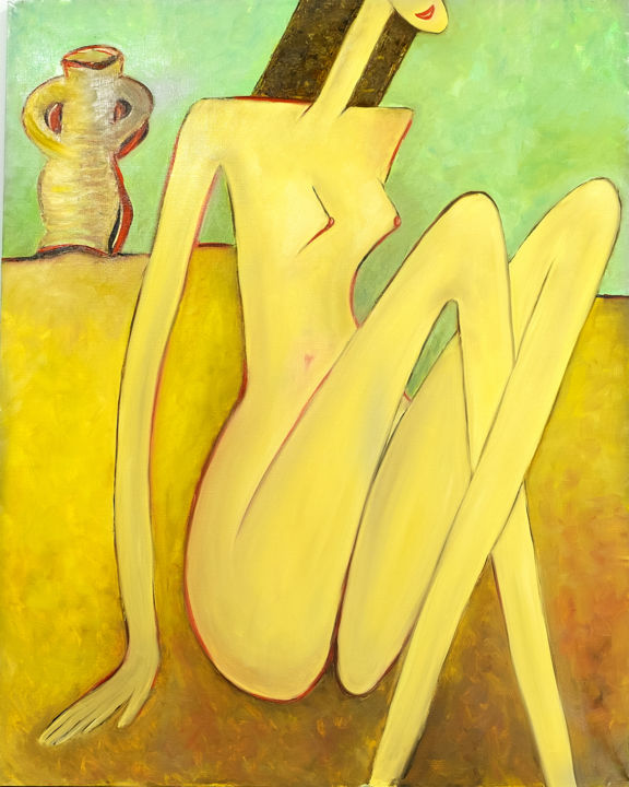 Pintura intitulada "Обнажение души 100х…" por Lilian Harts, Obras de arte originais, Óleo Montado em Armação em madeira