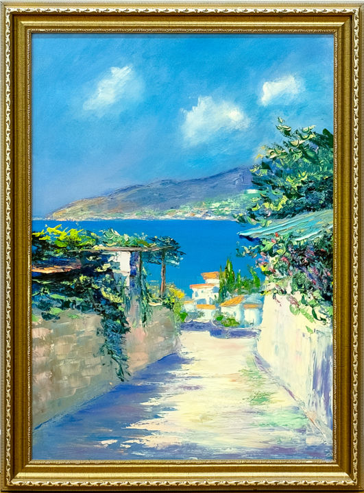 Painting titled "Сиракузы" by Lilian Harts, Original Artwork, Oil Mounted on Wood Stretcher frame