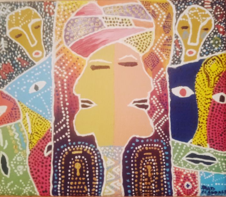 Peinture intitulée "Le penseur" par Saad Eladdali, Œuvre d'art originale, Acrylique