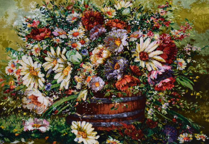 Arte tessile intitolato "Panier de fleurs" da Fariba Ahmadi, Opera d'arte originale, arazzo