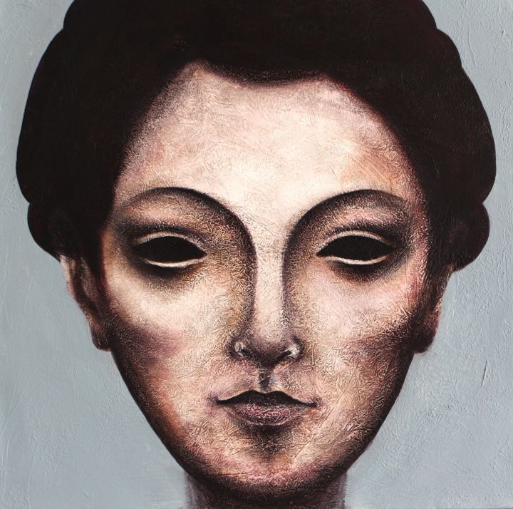 Painting titled "Stone Faces Collect…" by Saber Soleimani, Original Art,
