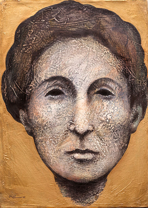 Pittura intitolato "Stone Faces Collect…" da Saber Soleimani, Opera d'arte originale, Altro