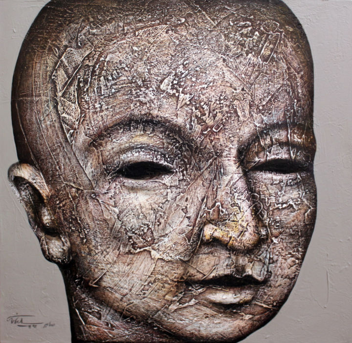 Peinture intitulée "Stone Faces Collect…" par Saber Soleimani, Œuvre d'art originale, Autre